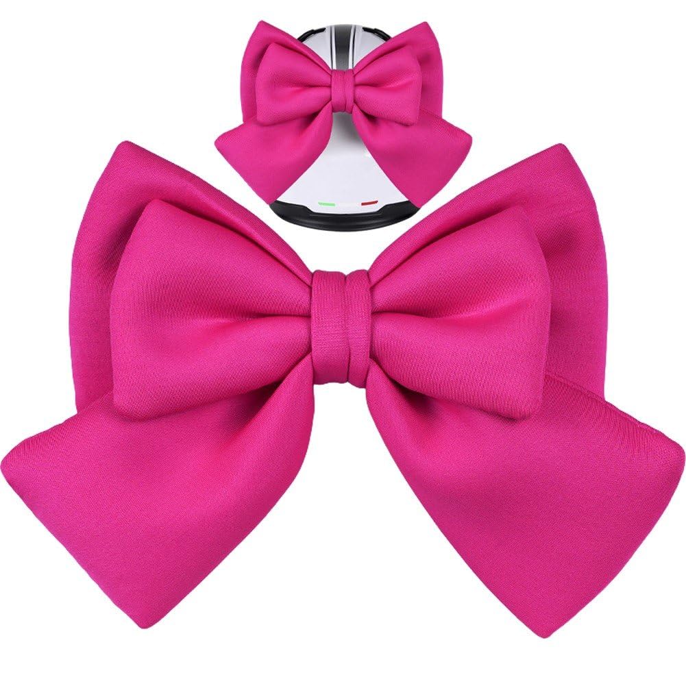 Hrippy Rose Red Large Bow Helmet Decorations Cute Helmet Bow Suction Cup Fitted Helmet Accessories Decorations For Ski Bike Motorcycle Helmet