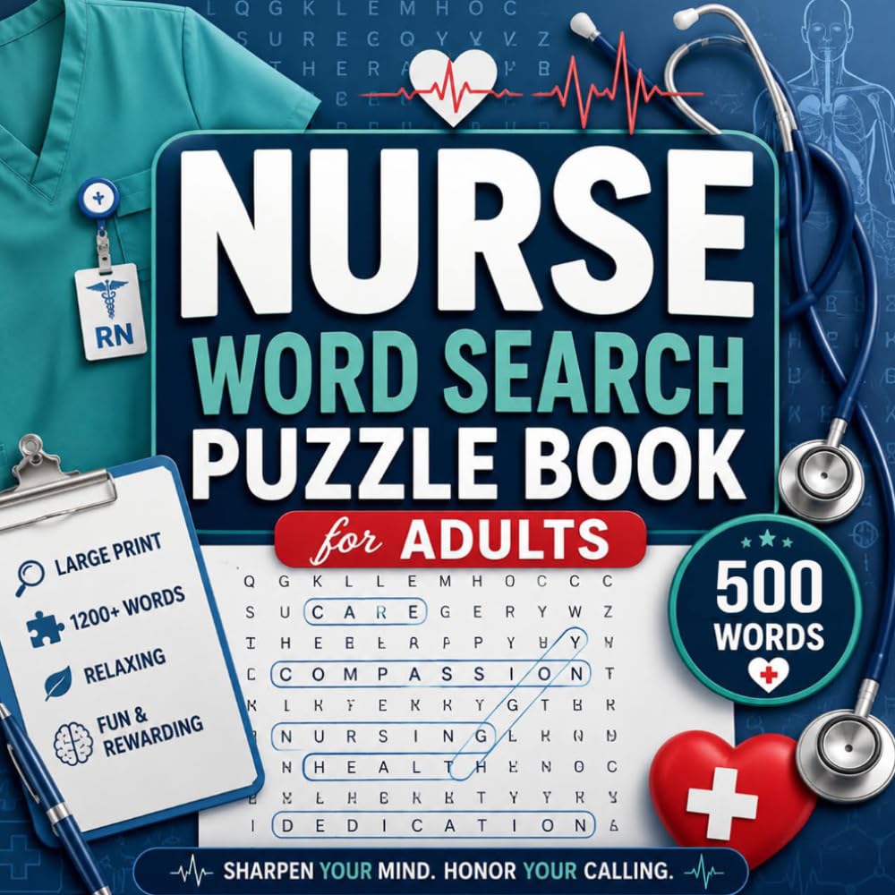 Nurse Word Search Puzzle Book for Adults: Medical & Nursing Vocabulary Puzzles for Relaxation and Brain Training