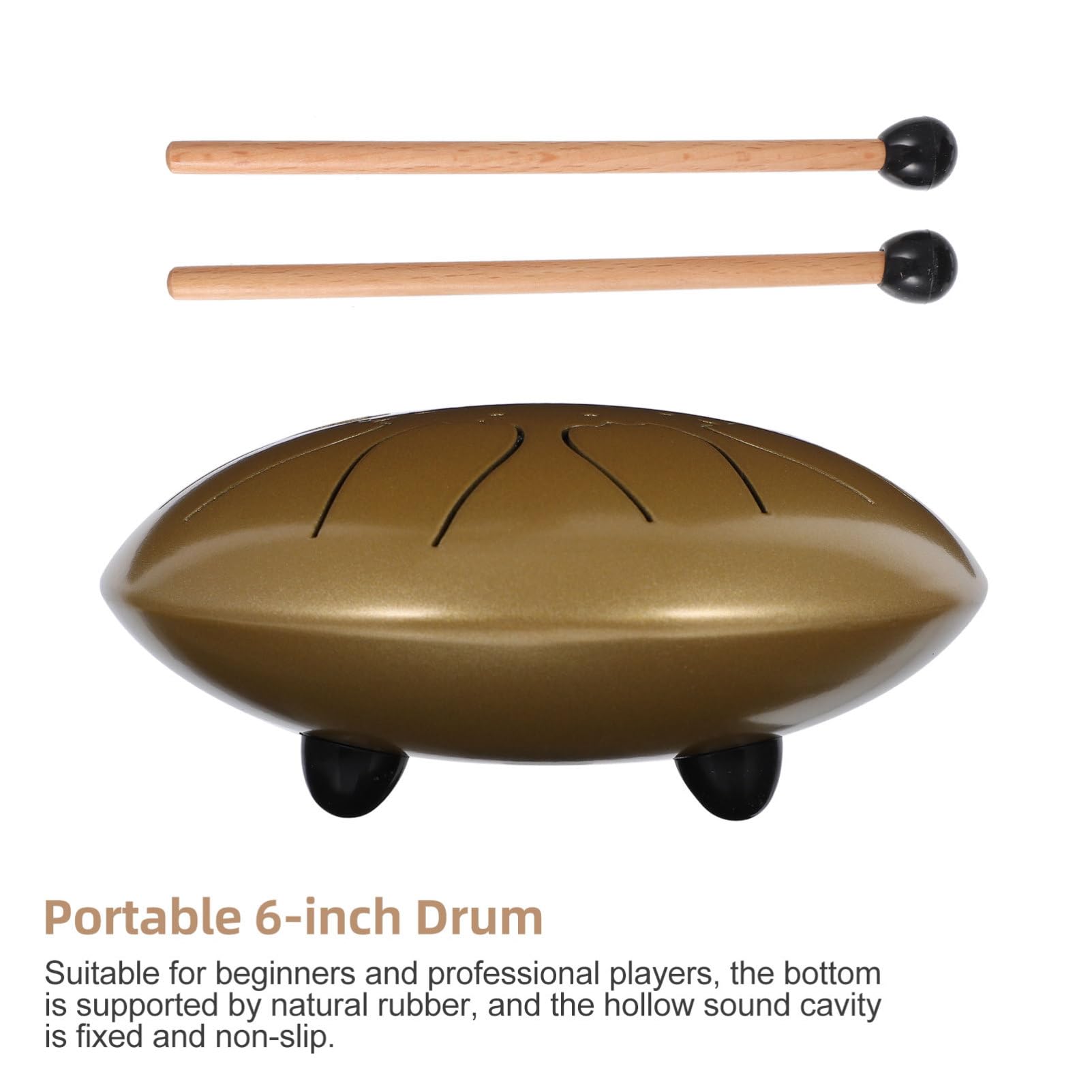 Toyvian Tamburo Mano da Tamburo Toni Scala Portatile Bacchette Incluse Strumento Musicale Elegante per Educazione e Relax