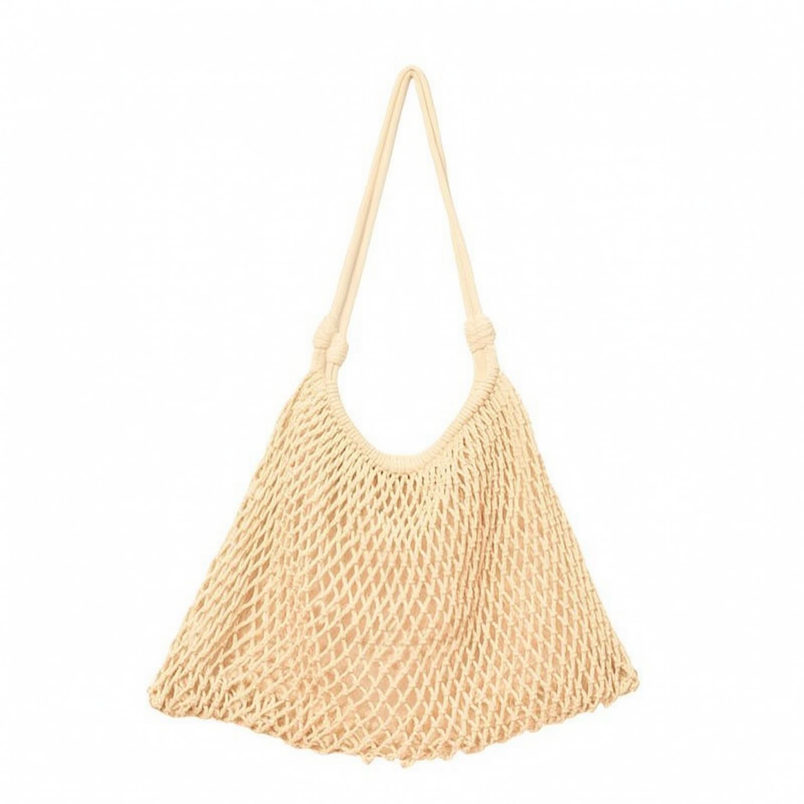 Bolso Tote con Silueta Concha Ligero Bolso Tote Algodón Práctica Bolsa Hombro Algodón Tejido para Vacaciones