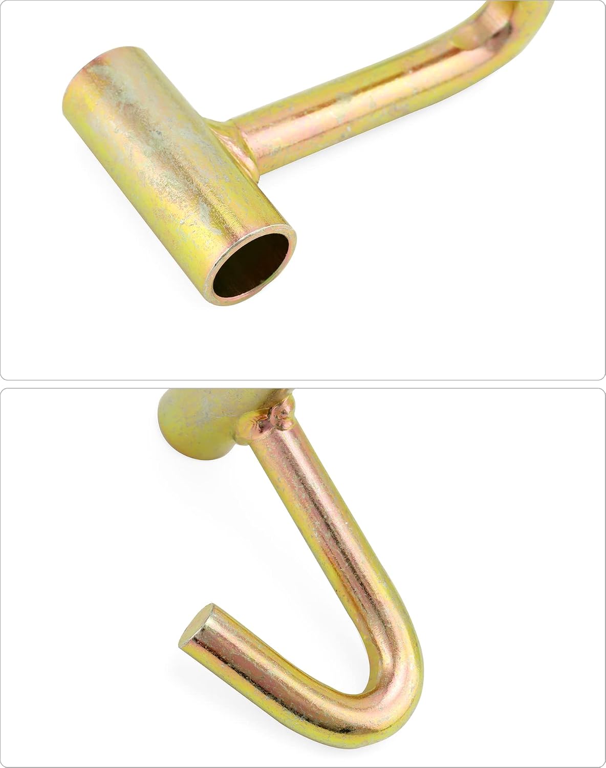 QWORK 4 Pack Tie Down Finger Tube J Hook, 2" Heavy Duty Fitment Ratchet Tightening J Hooks