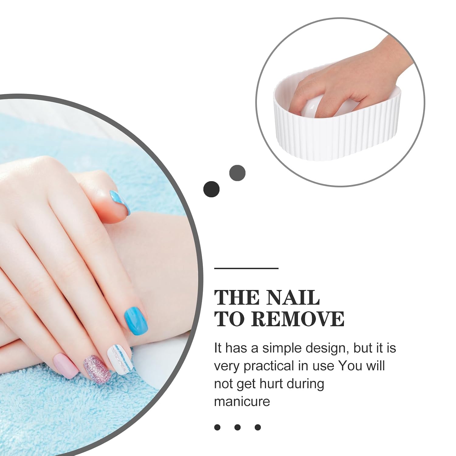 Lurrose Acrylic Nail Soak Bowl Manicure Nail Soak Off Bowl Nail Art Wash Bowl Nail Salon Supplies