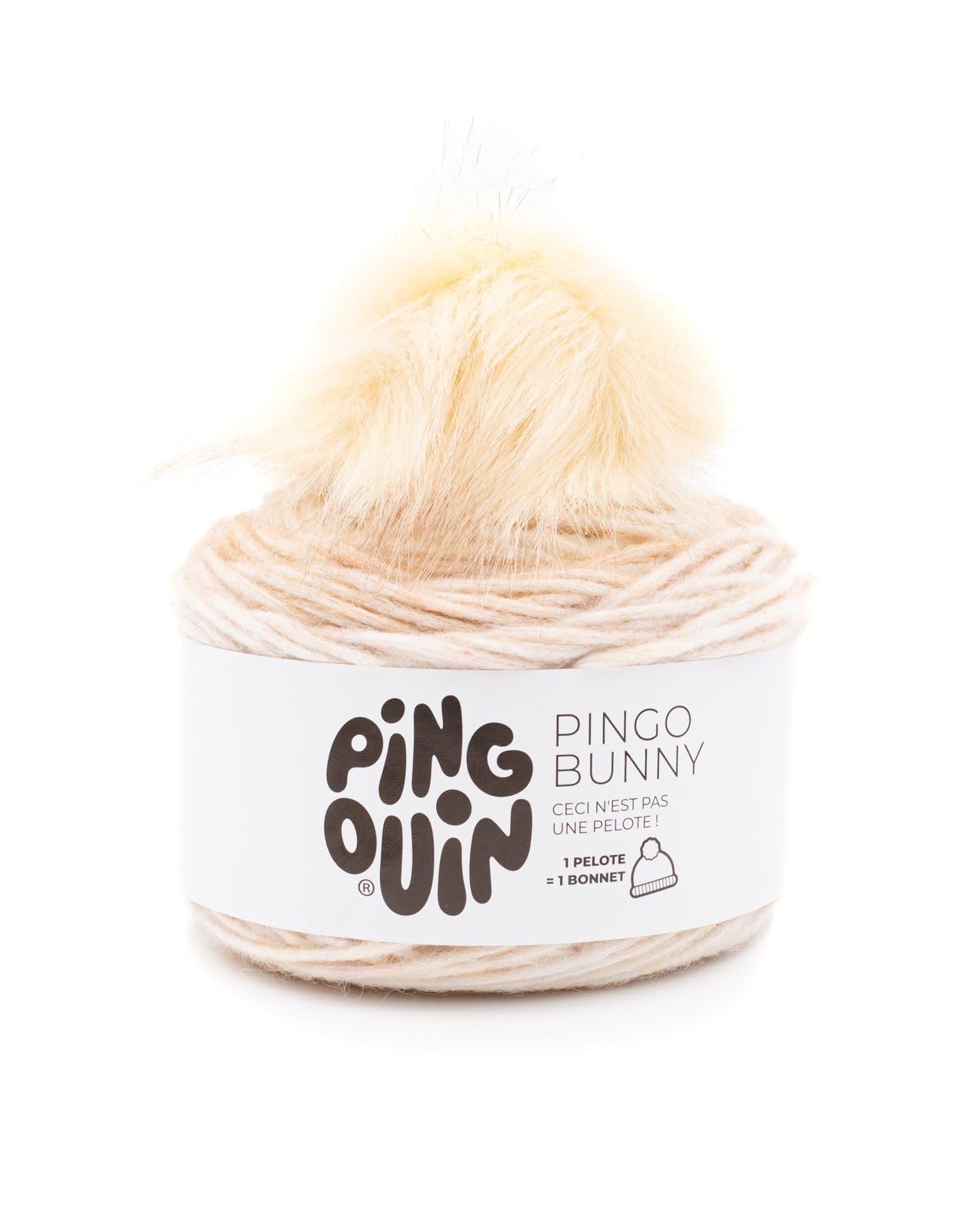 Pingouin - Pelote de Laine Pingo Bunny - Laine à Crocheter et à Tricoter - 7% LAINE,​43% ACRYLIQUE,​10% POLYAMIDE,​40% POLYESTER - Aiguille n°6 - Couleur BLANC