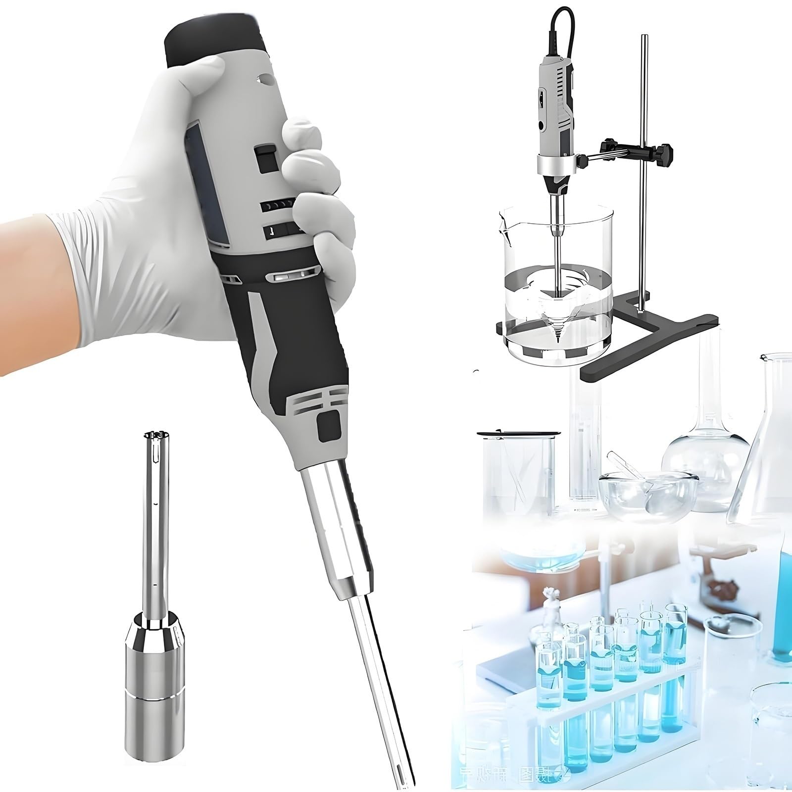Homogénéisateur à grande vitesse avec support pour émulsion de laboratoire