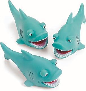 Mini Shark Squirt Toys - Set of 12 - Pool, Bath and Party Favor Handouts