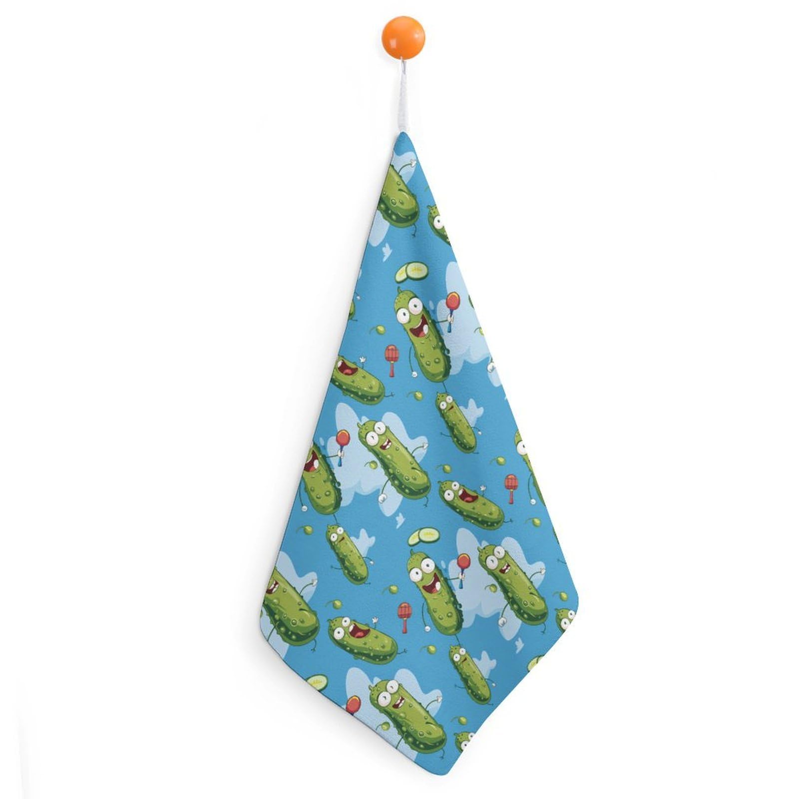 TXFBTRFSA Funny Pickles Playing Picklesball Hand Towels with Hanging Loop Kitchen Towel Handkerchiefs Cleaning Cloths