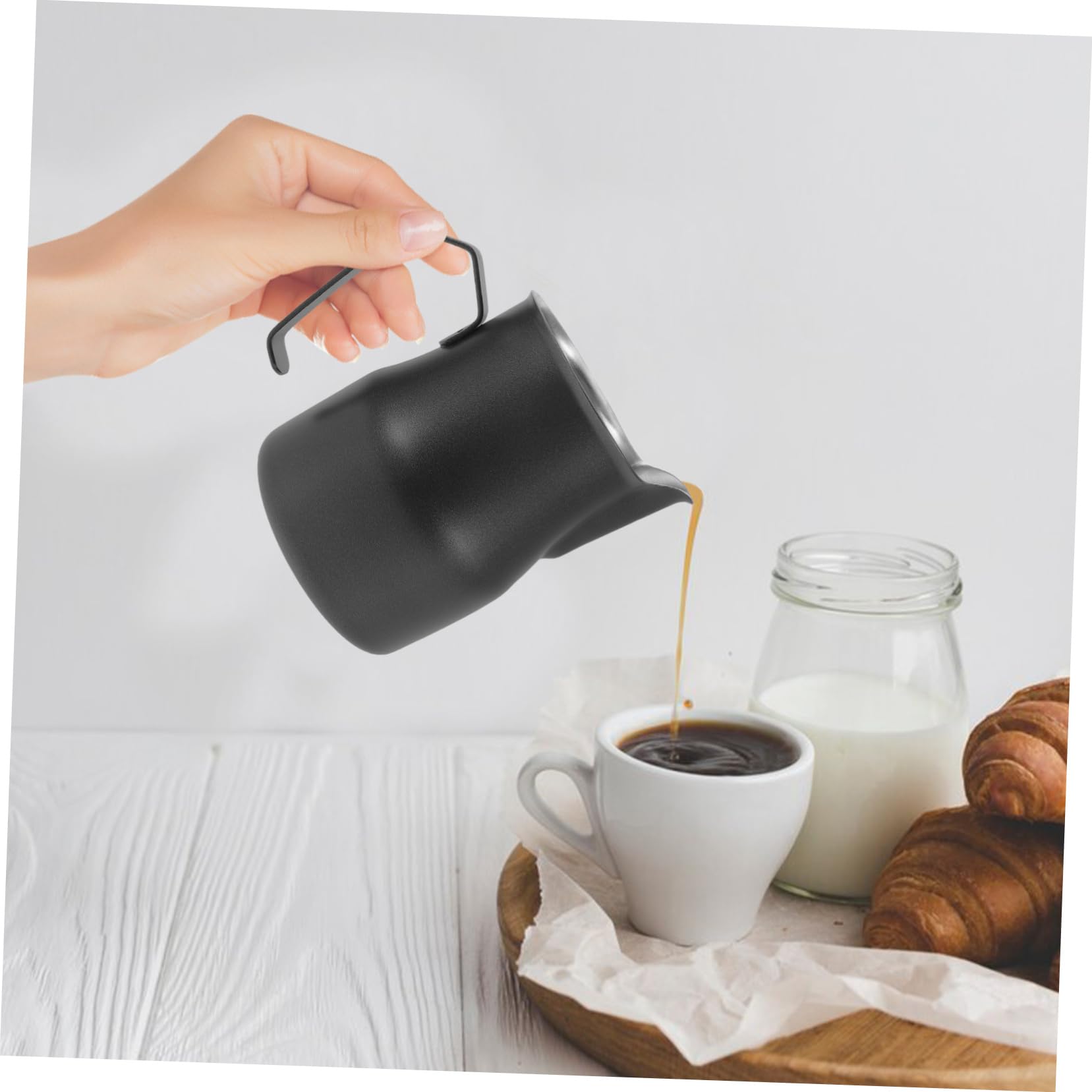 Angoily 3piezas Espumador De Leche Inoxidable Para Café Jarra De Espuma De Para Latte Art Para Espresso y