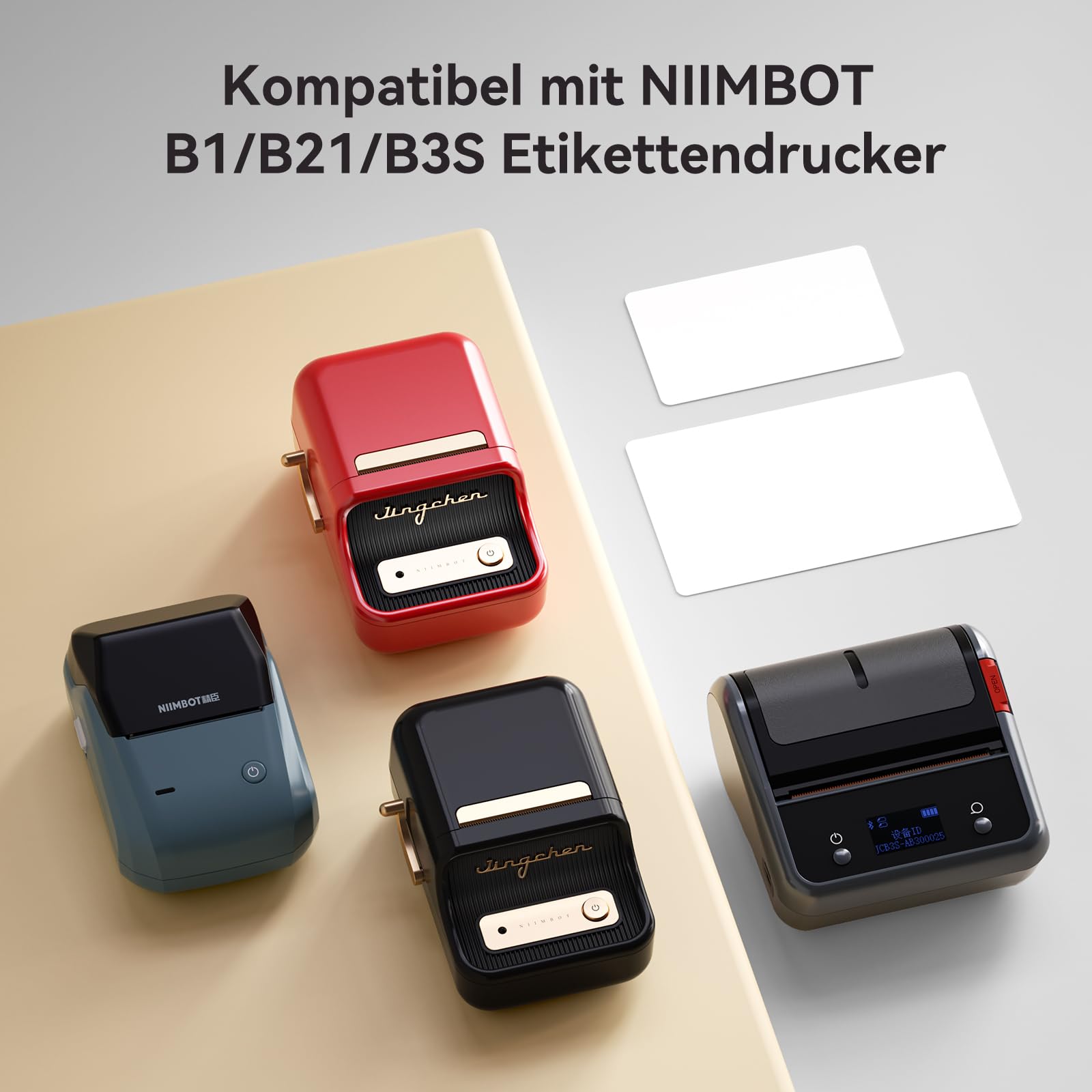 NIIMBOT Etichette termiche autoadesive, B1/B21/B3S, nastro di carta per scuola, casa, ufficio, piccole imprese (trasparente rettangolo-50 x 30 mm)