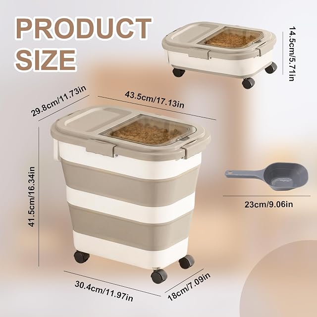 Foto 2 de 8 de Contenedor Plegable para Alimentos de Mascotas 10-15kg, Contenedor de comida para perros