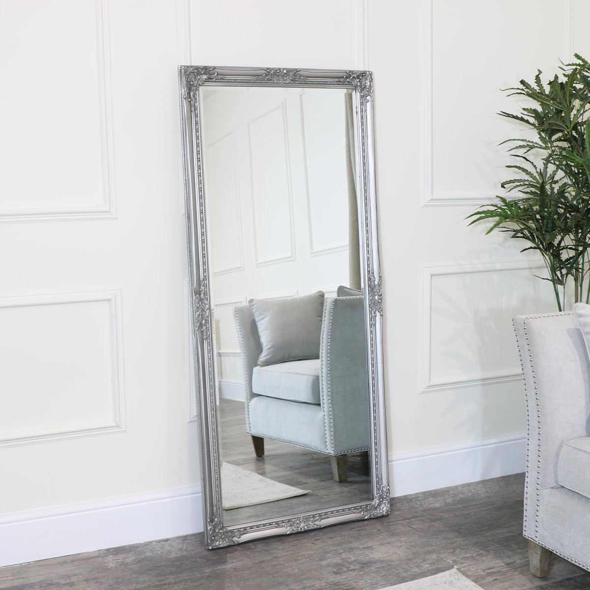 Melody MaisonLarge Silver Ornate Mirror 73cm X 163cm