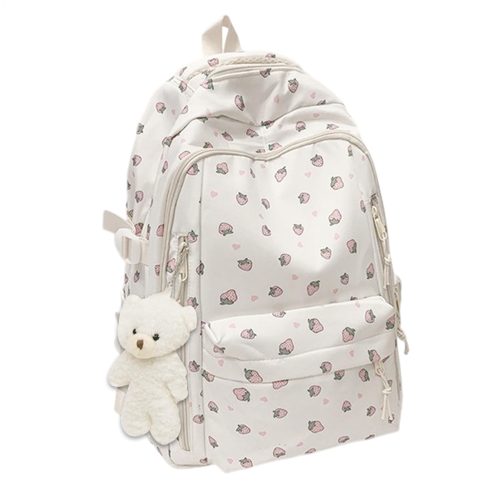 Mochila para niñas y adolescentes con bolsa organizadora grande de estética fresa 8