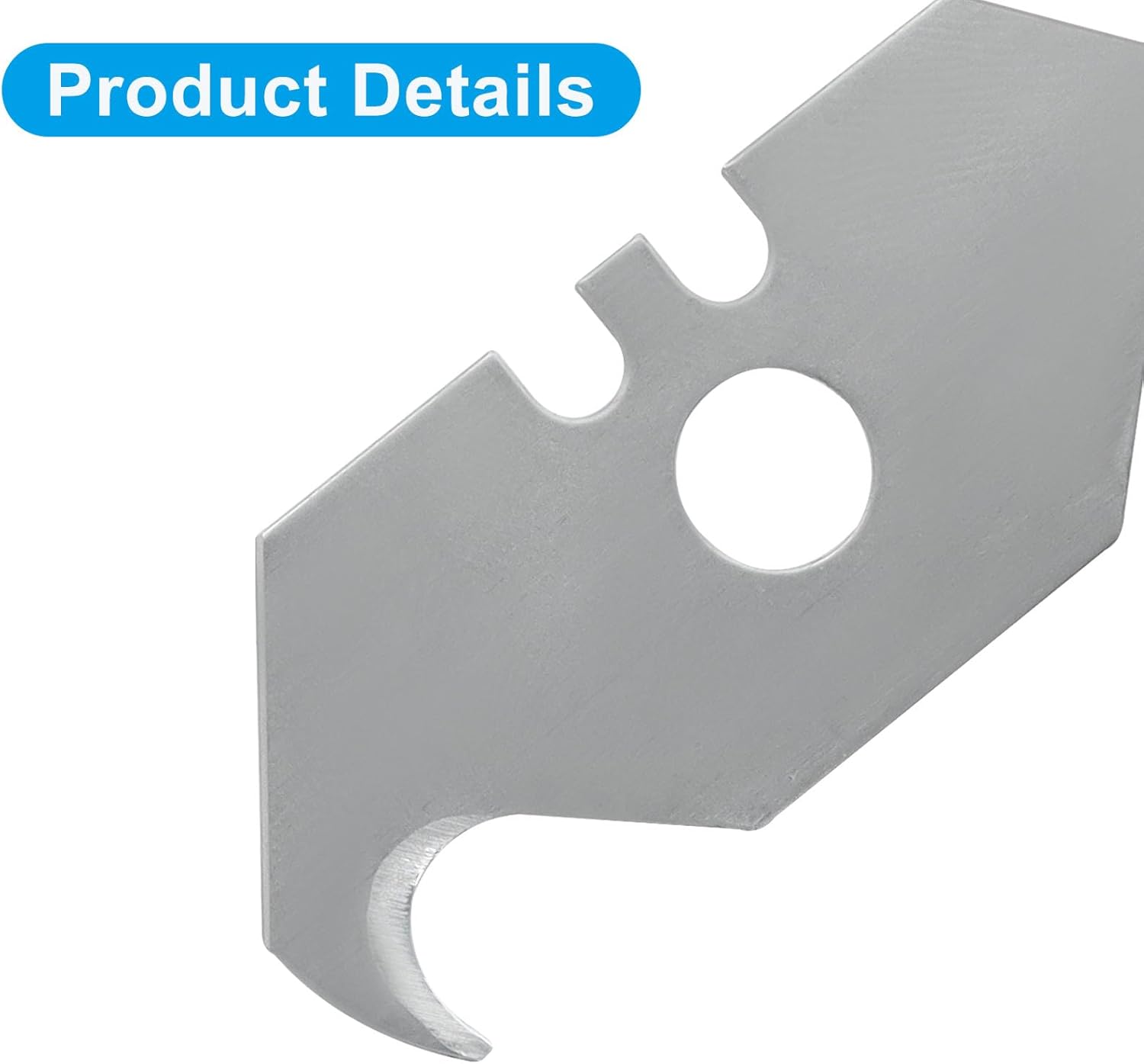 BokWin 30 Pack Hook Blades - Carbon Steel Hook Razor Blades & Curved Knife Blade for Cutting Carpets, Wallpaper, Roofing Materials | Steel Silver Utility Blade with Secure Storage Box
