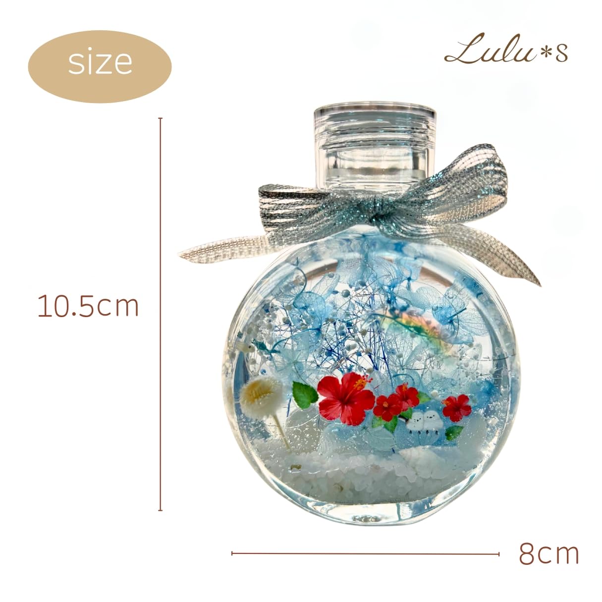 No.37 シマエナガのかくれんぼ♡かぼちゃのオブジェ✨固まるハーバリウム Amazon｜Lulu's ルルズ ハーバリウム シマエナガ ハイビスカス