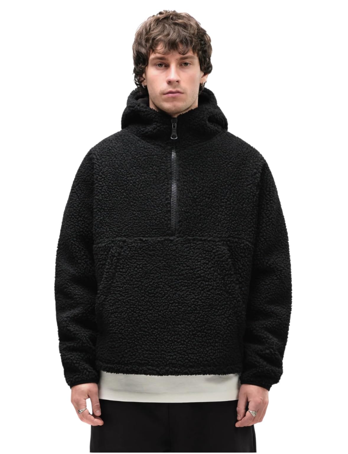 be savage Half Zip Sherpa Jacket Hoodie for Men Winter Jacket for Men Woolen Jacket-picture-53