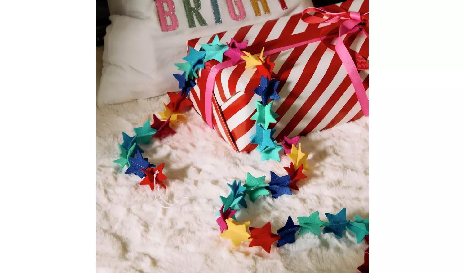 Aidni Multicolor Felt Star Christmas Garland