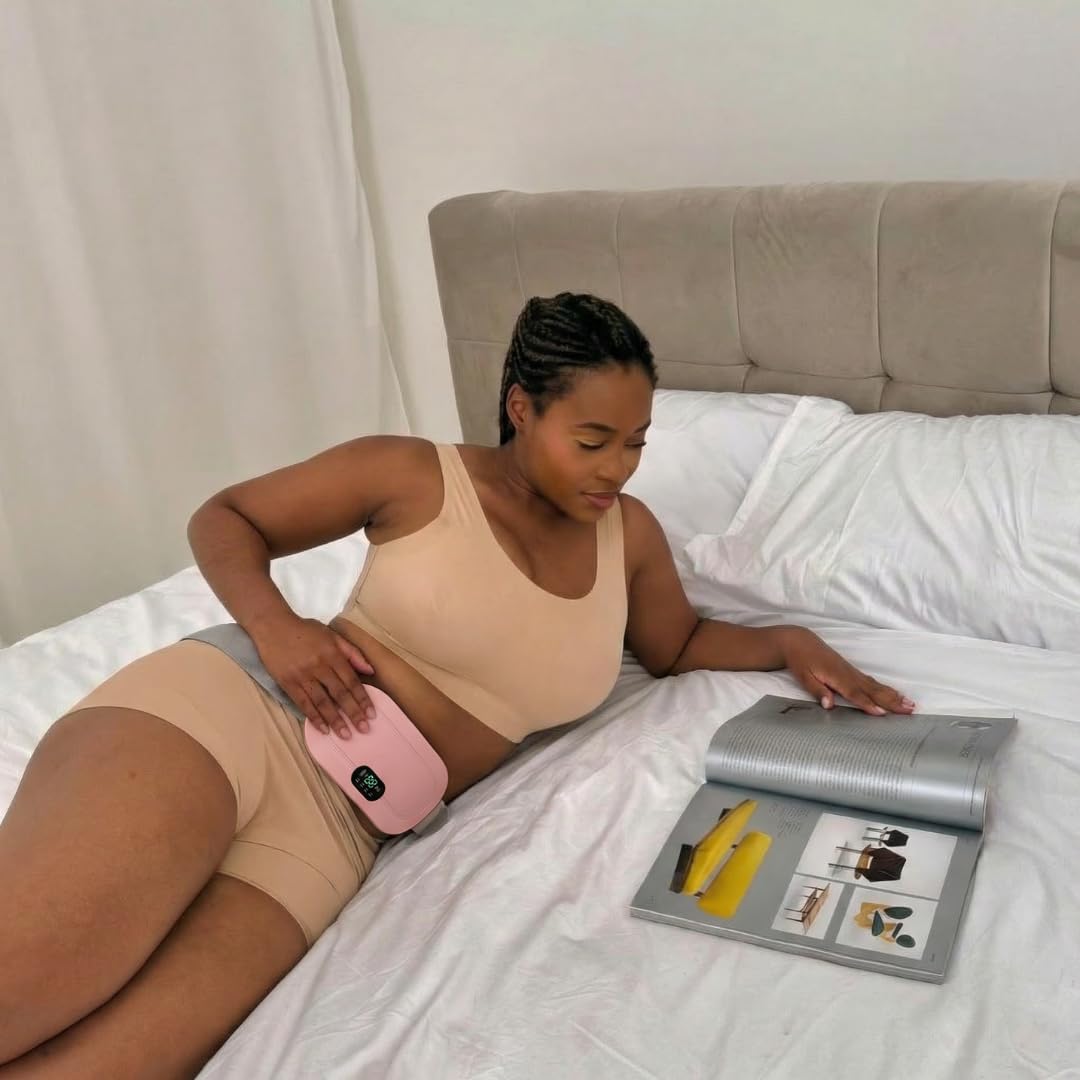 Cyclicare - Ceinture Chauffante Regle Douloureuse Menstruelle, Coussin Chauffant Menstruel Discrète, Apaisez vos Crampes en Quelques Minutes (Rose)