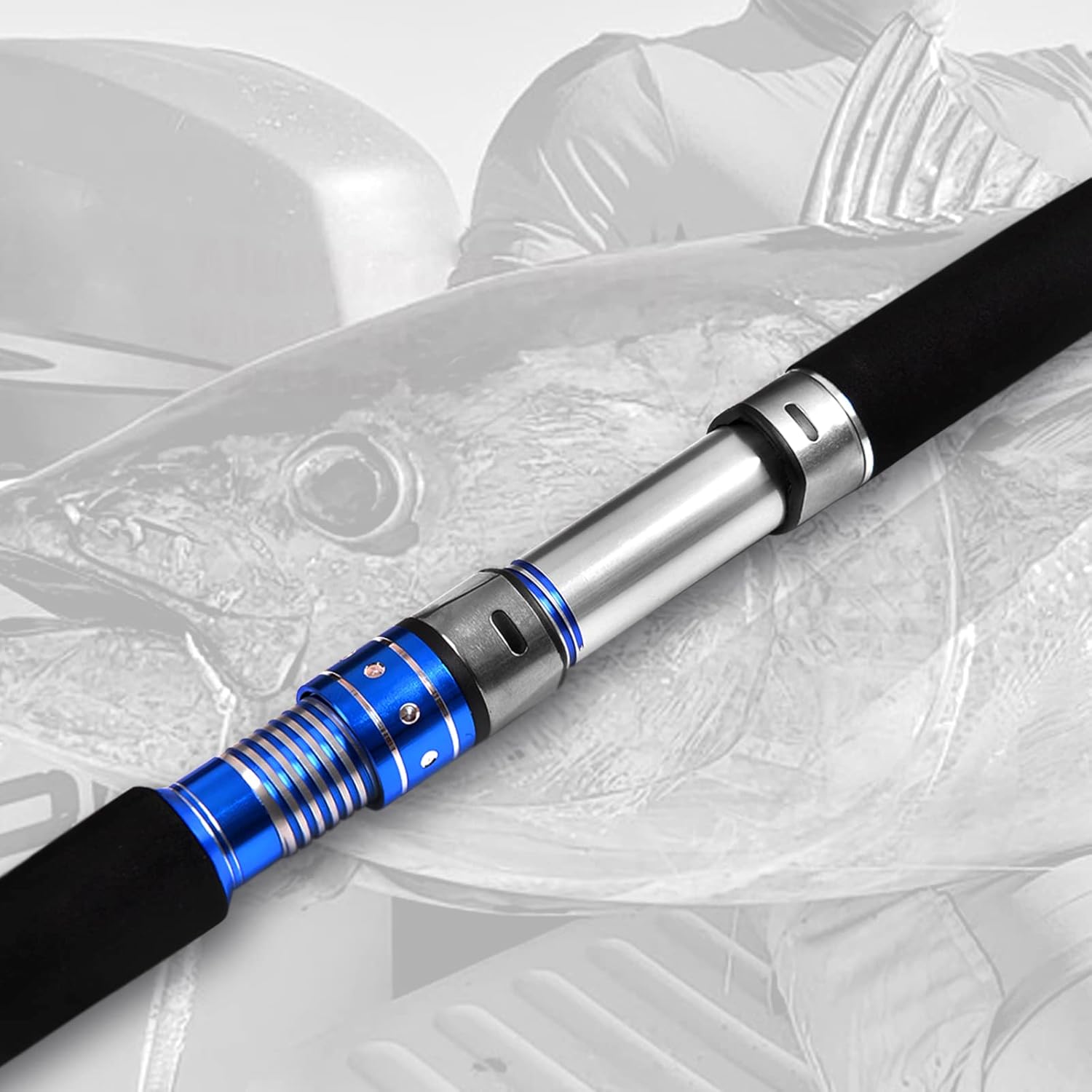 Fiblink 2-Piece Saltwater Spinning Fishing Rod Offshore Graphite Portable Fishing Rod (7-Feet) (6' Heavy) : Sports & Outdoors