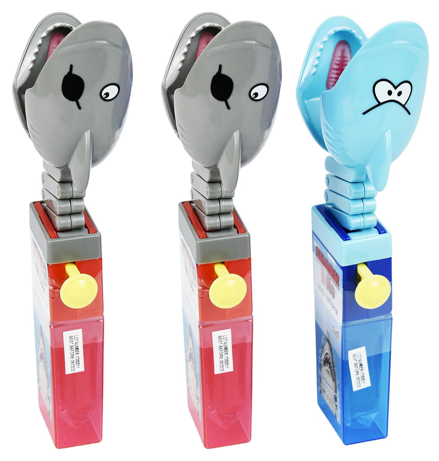Set of 3 - 2oz Assorted Shark Bite Candy Holder With Lollipop! Perfect for Movie Night, Field Trips, Road Trips and More!