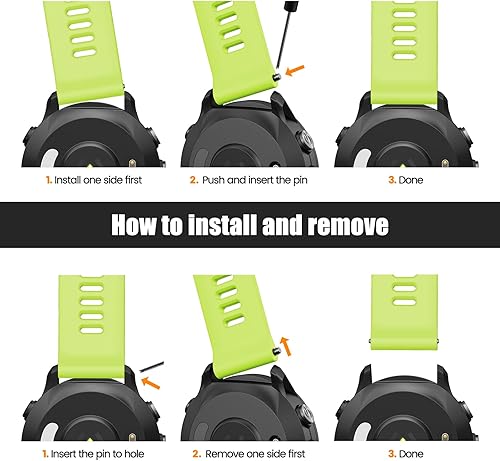 Miniatura 3 de ANCOOL Correa de reloj Garmin InstinctForerunner 955, correas de silicona suave de 0.866 in para Forerunner 945Instinct 2Forerunner 935Forerunner