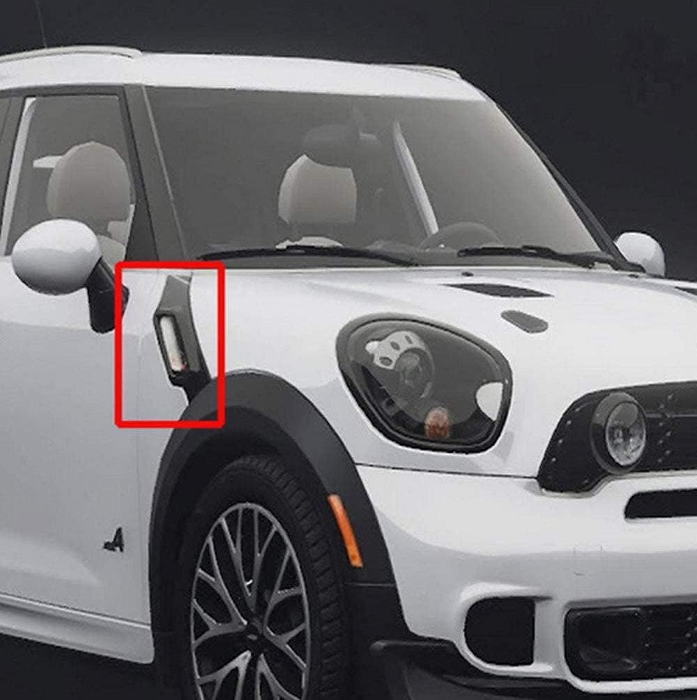 Sequential LED Side Marker Light Turn Signal Blinker Lamp Compatible with Mini Cooper R60 R61 Countryman Paceman 2011-2016 (Clear Lens)