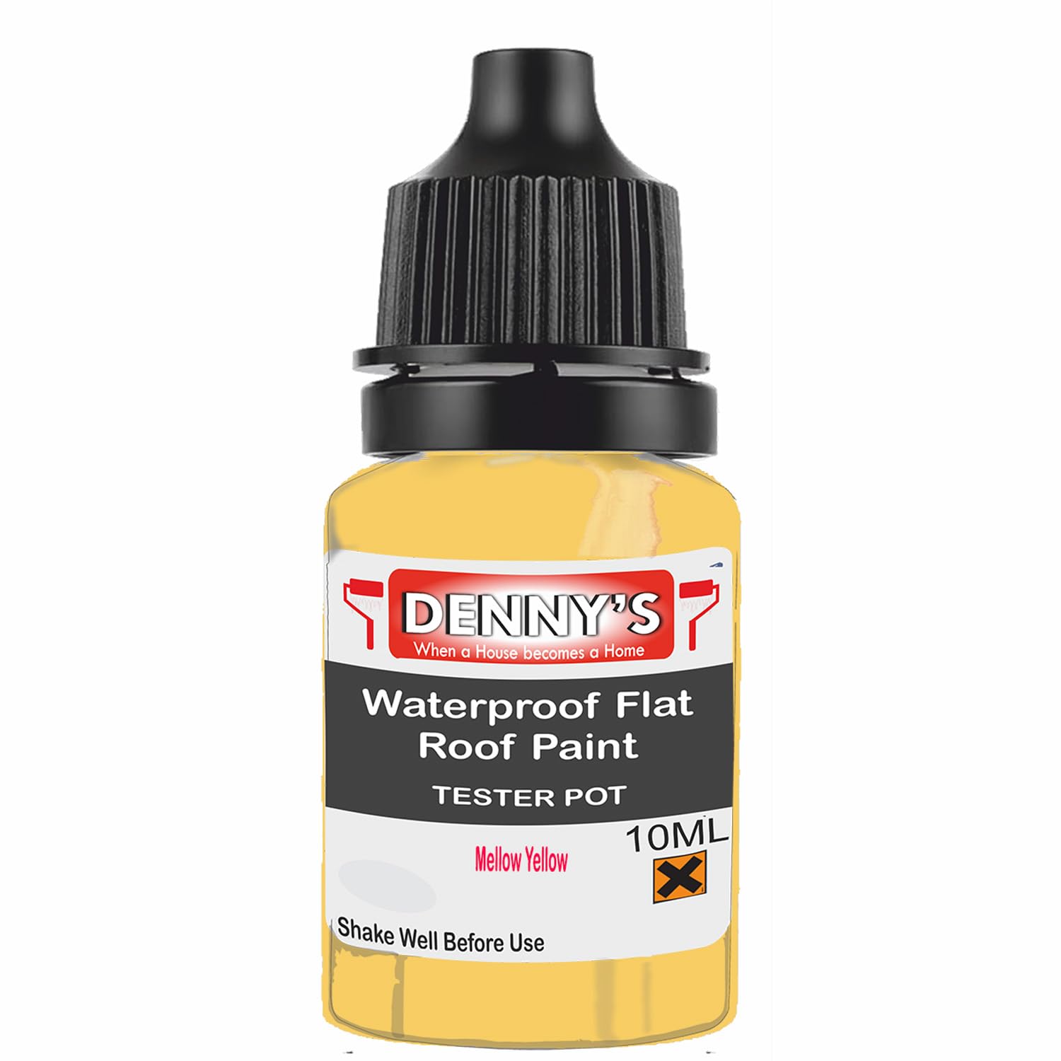 SCOOBYS PAINTS BACK IN THE MIX Chlorinated Rubber Flat Roof Paint – Waterproof Roof Sealer & Leak Repair Coating, Quick Drying, High Adhesion (Mellow Yellow, 10ML Tester Bottle)