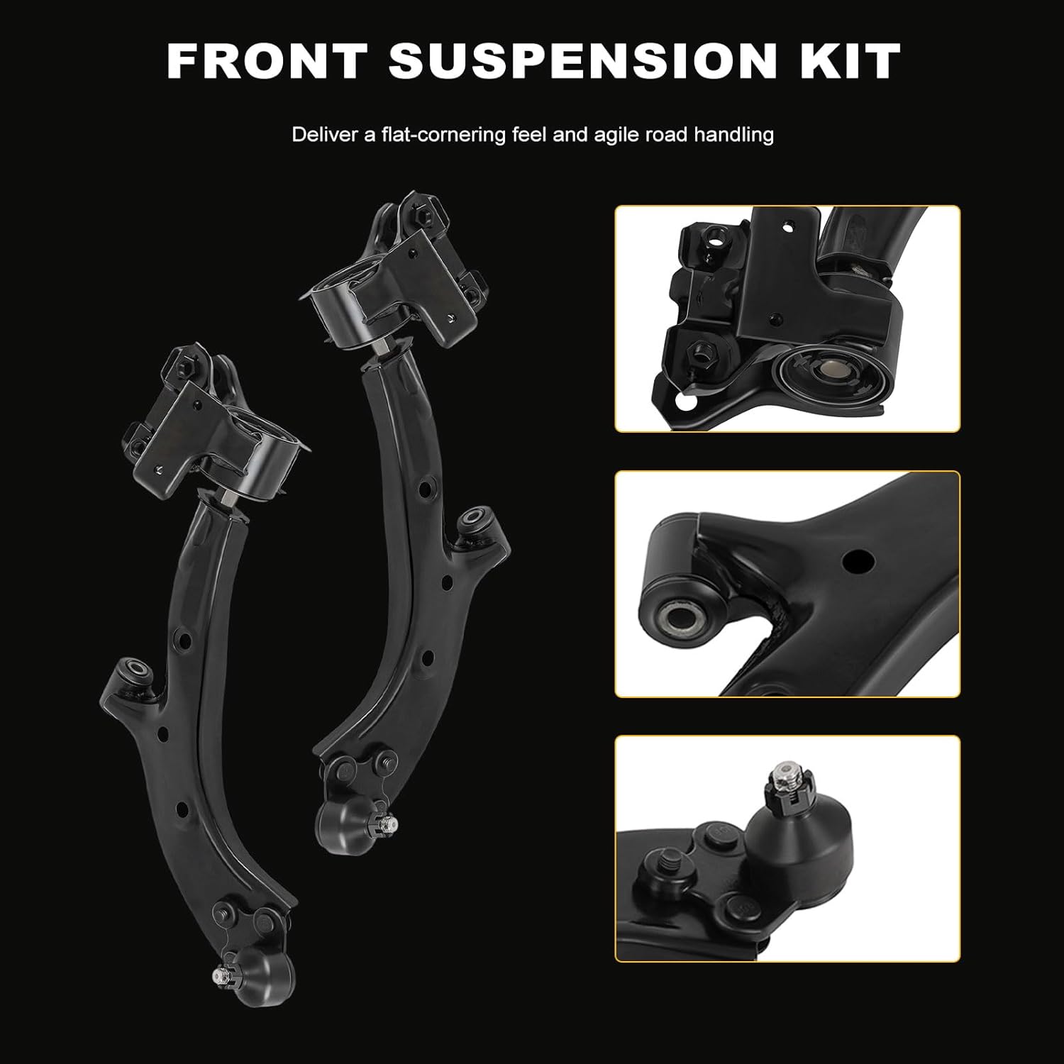 ASAPE 12 Pcs Suspension Kit - Fit 2007-2011 for Honda CR-V, Include - Front Lower Control Arm w/Ball Joint Front Tie Rod End Sway Bar End Link Steering Rack Boot OE# K750297 ES800510