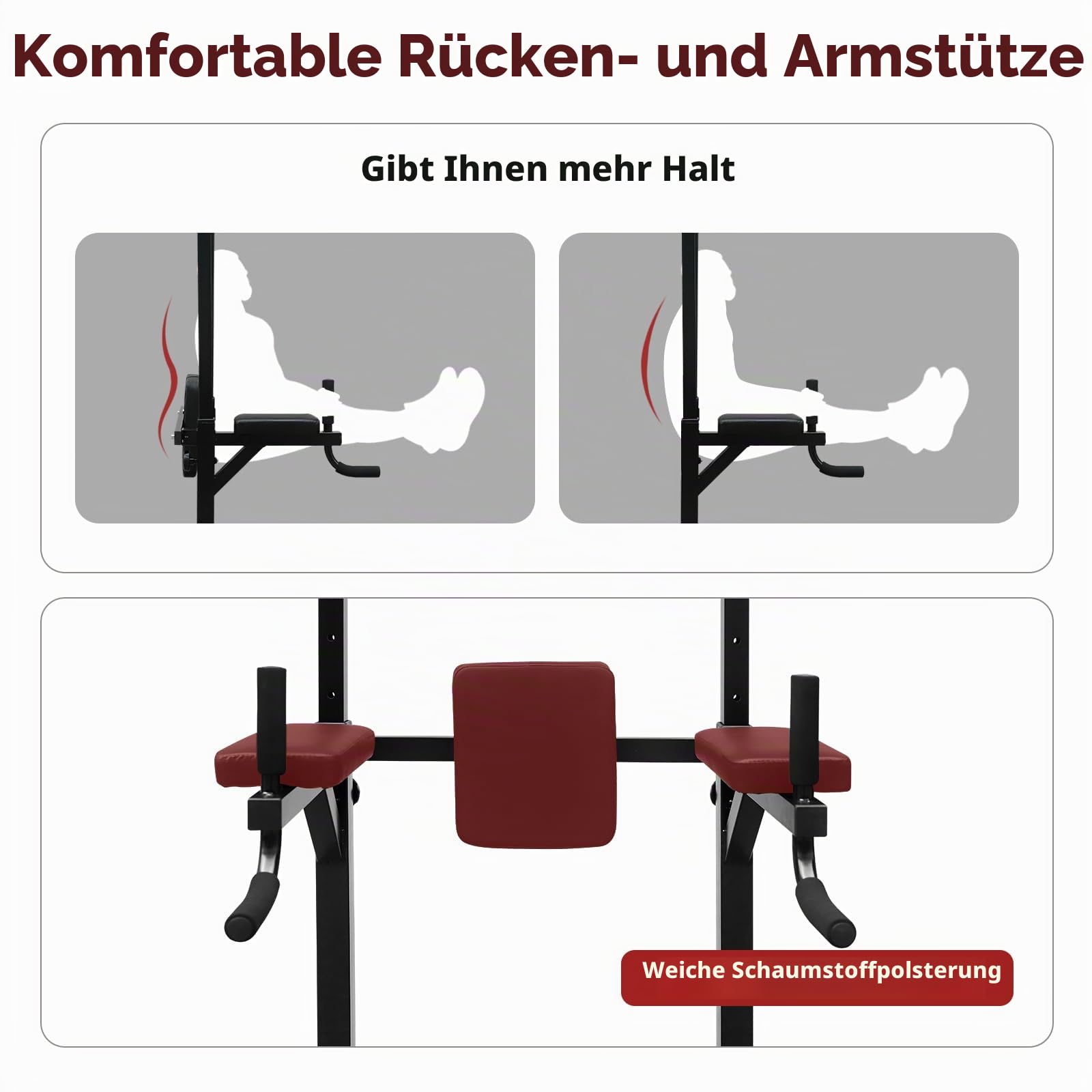 Dip Station Multifunktions-Dip Ständer, Freistehend Fitnessgerät für Calisthenics und Krafttraining, geeignet für Home Gym