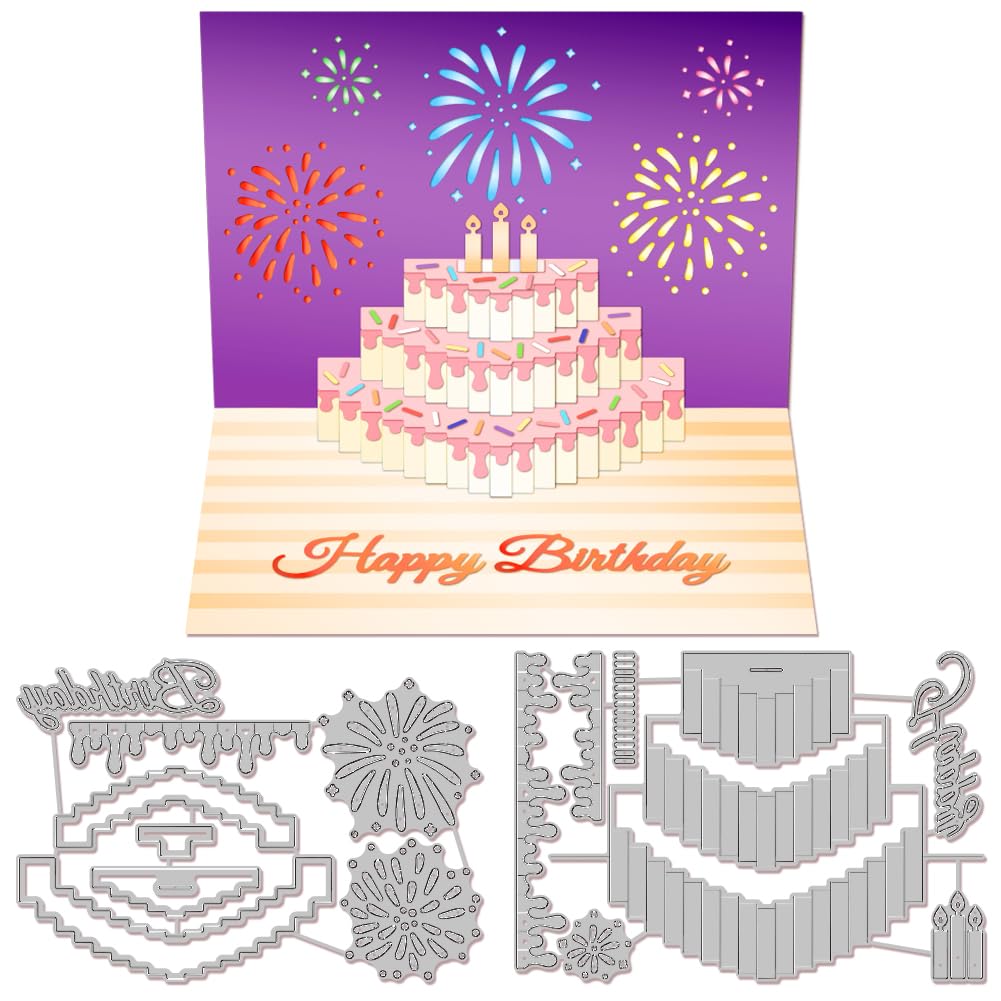 GLOBLELAND Matrices De Découpe 3D Fleur Boîte En Métal Boîte Cadeau 3D Découpes Gaufrage Pochoirs Gabarit Pour Papier Carte Fabrication Décoration DIY Scrapbooking Album Artisanat Décor