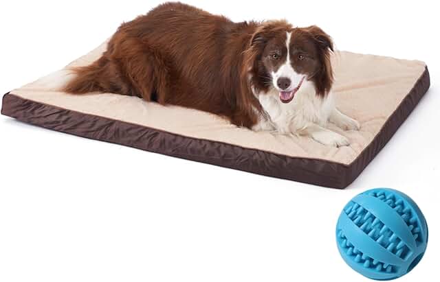 GUPPBF Orthopädisches Hundebett für kleine und mittelgroße Haustiere, umwandelbare (kalt/warm) Hundematte, Abnehmbar und maschinewaschbares Haustierbett, wasserdichtes Futter, Beige,75cmx50cmx7cm product image