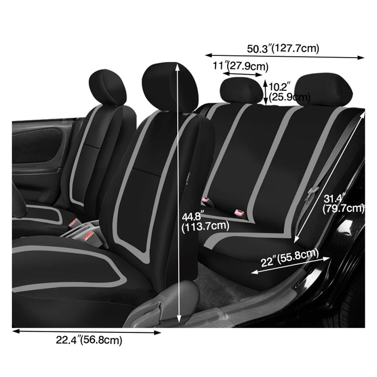Coprisedili Adatto Per Auto Camion Furgone SUV Coprisedile Tessuto Universale Poliestere Traspirante Lavabile(Black 5 Seat)