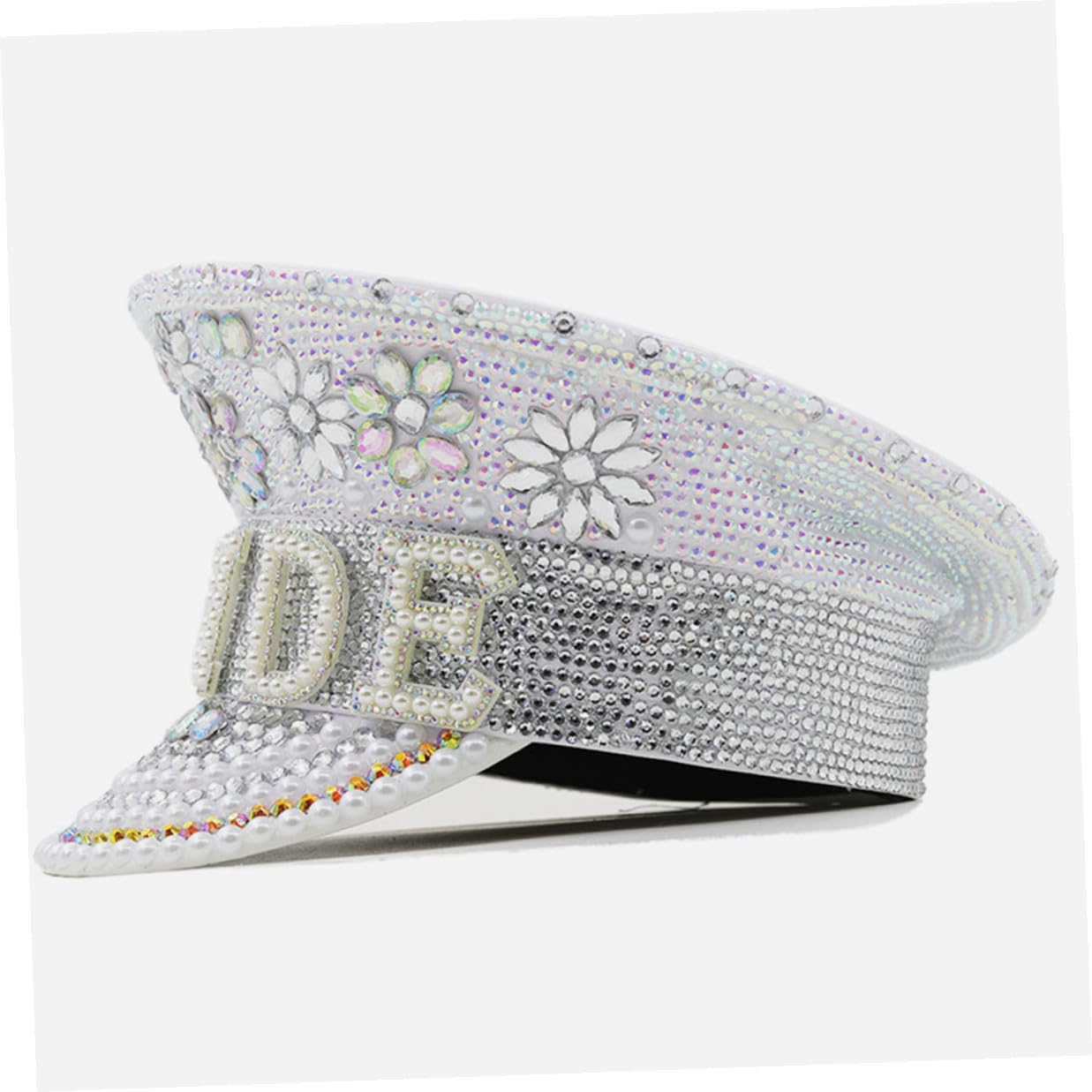 Toyvian Sombrero de Novia Color Marfil Incrustaciones de Gemas de Imitación, Talla Única Ajustable, para Bodas y Despedidas de Soltera, Accesorio Elegante para Fotografía y Fiestas