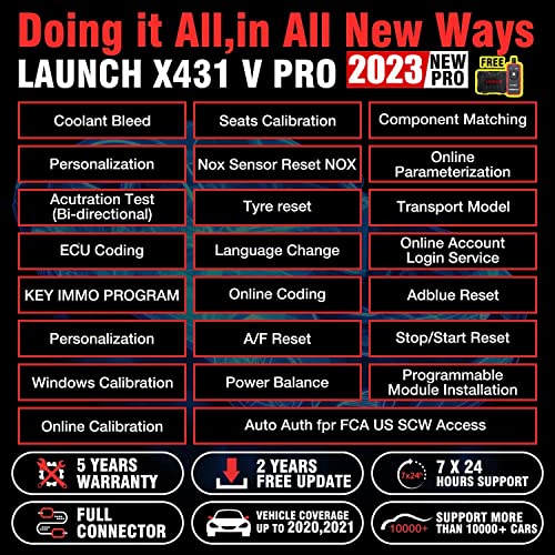 Launch X431 V Pro (V 4.0 ) ,2023 Version Bi-Directional Scanner Full Systems Diagnostic Scan Tool With 35+ Reset Functions, Ecu Coding, Autoauth For Fca Sgw,2 Yrs Free Update(With El-50448 Tpms Tool) #TOP2