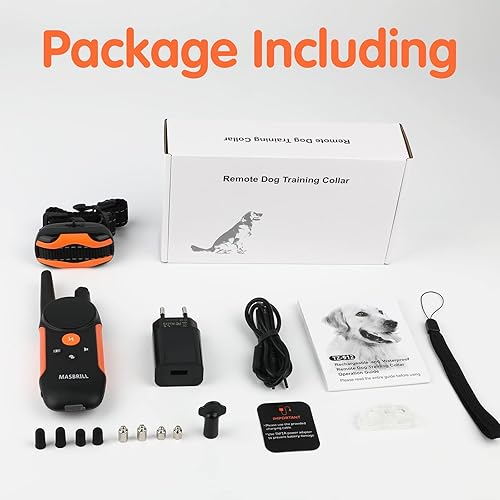 Miniatura 8 de MASBRILL - Collar de entrenamiento para perros de 2000 pies con control remoto, collares de entrenamiento impermeables recargables para perros