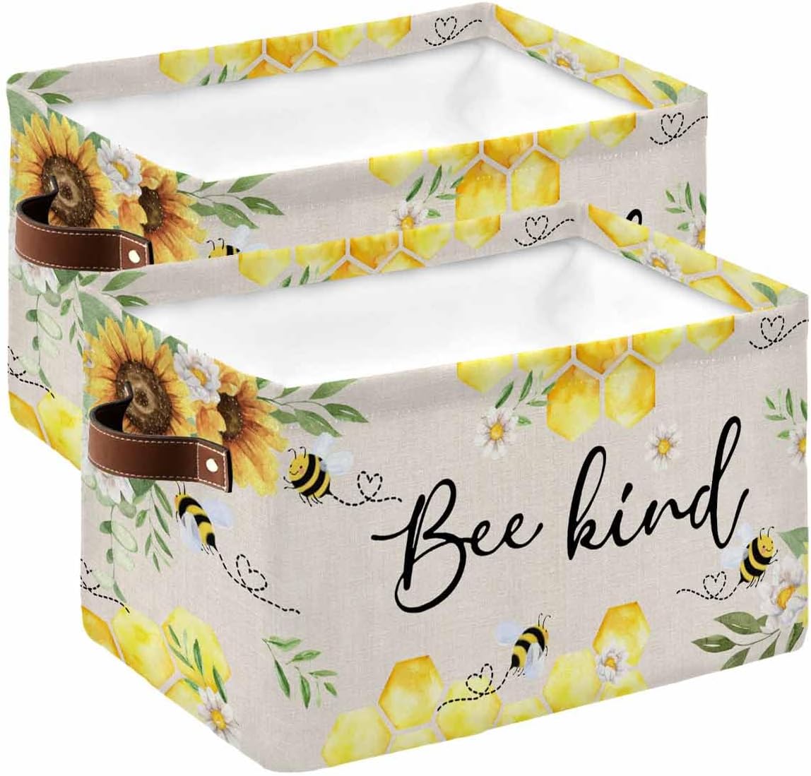 Anzona Sunflower Farmhouse Storage Basket for Shelves