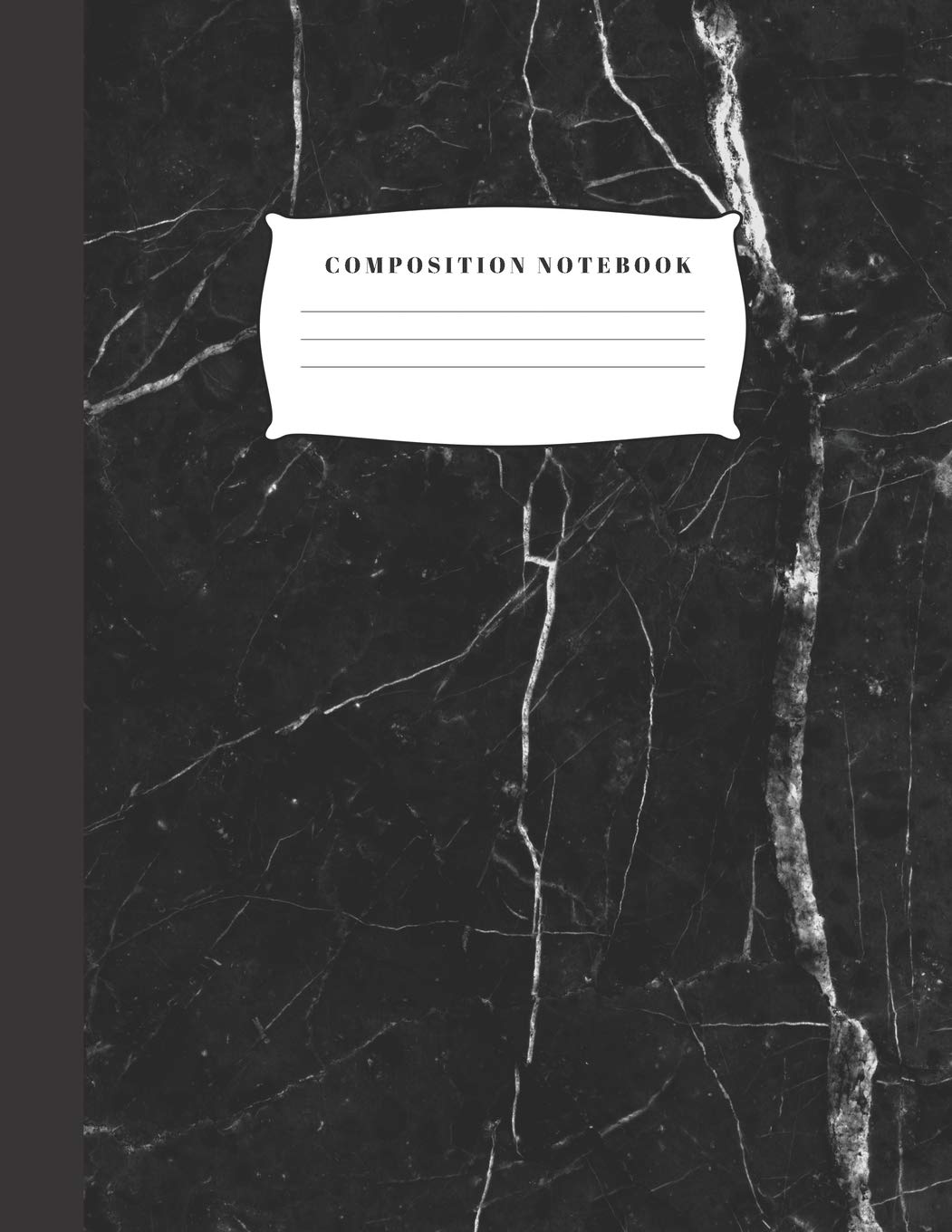 Composition Notebook: Marquina Black Marble Blank Lined College Ruled Notebook For Students