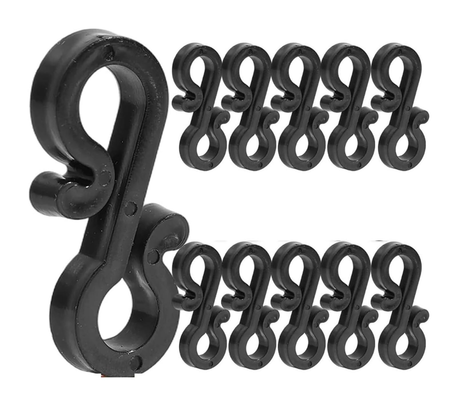 FJQFHH Gutter Hooks Shape, Black Plastic S-Hook Outdoor Light Hook Pack of 10-100 Gutter Hanger(10pc)