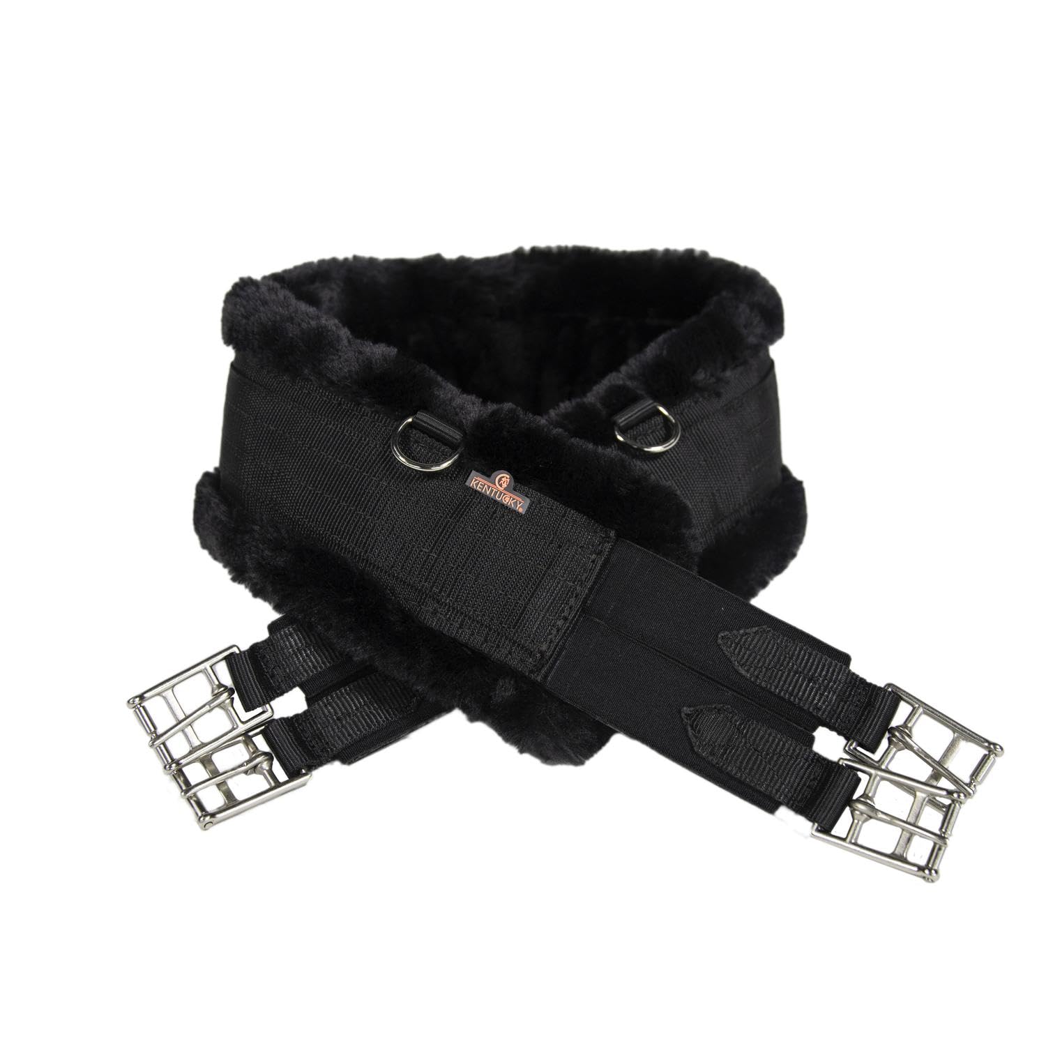 Kentucky Horsewear - Sattelgurt - Wolle/Pelz - Schwarz/Schwarz 135cm