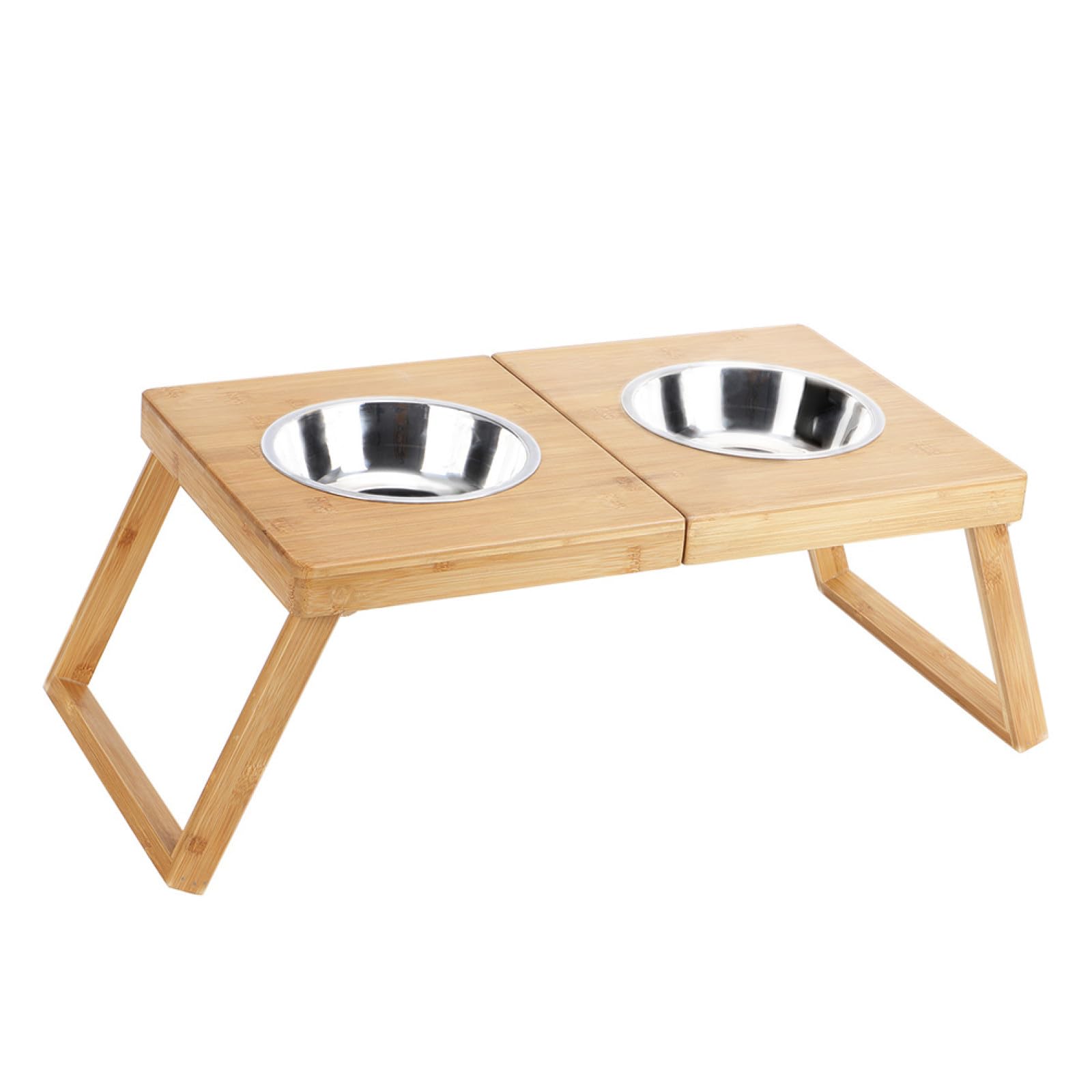 1pieza Comedero Doble para Soporte Inoxidable Cuencos para y Gatos De Limpiar y Almacenar