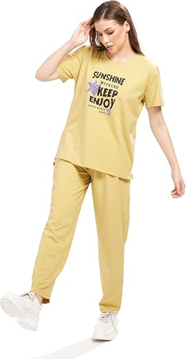 WEET Women's Printed Night Suit for Women 211