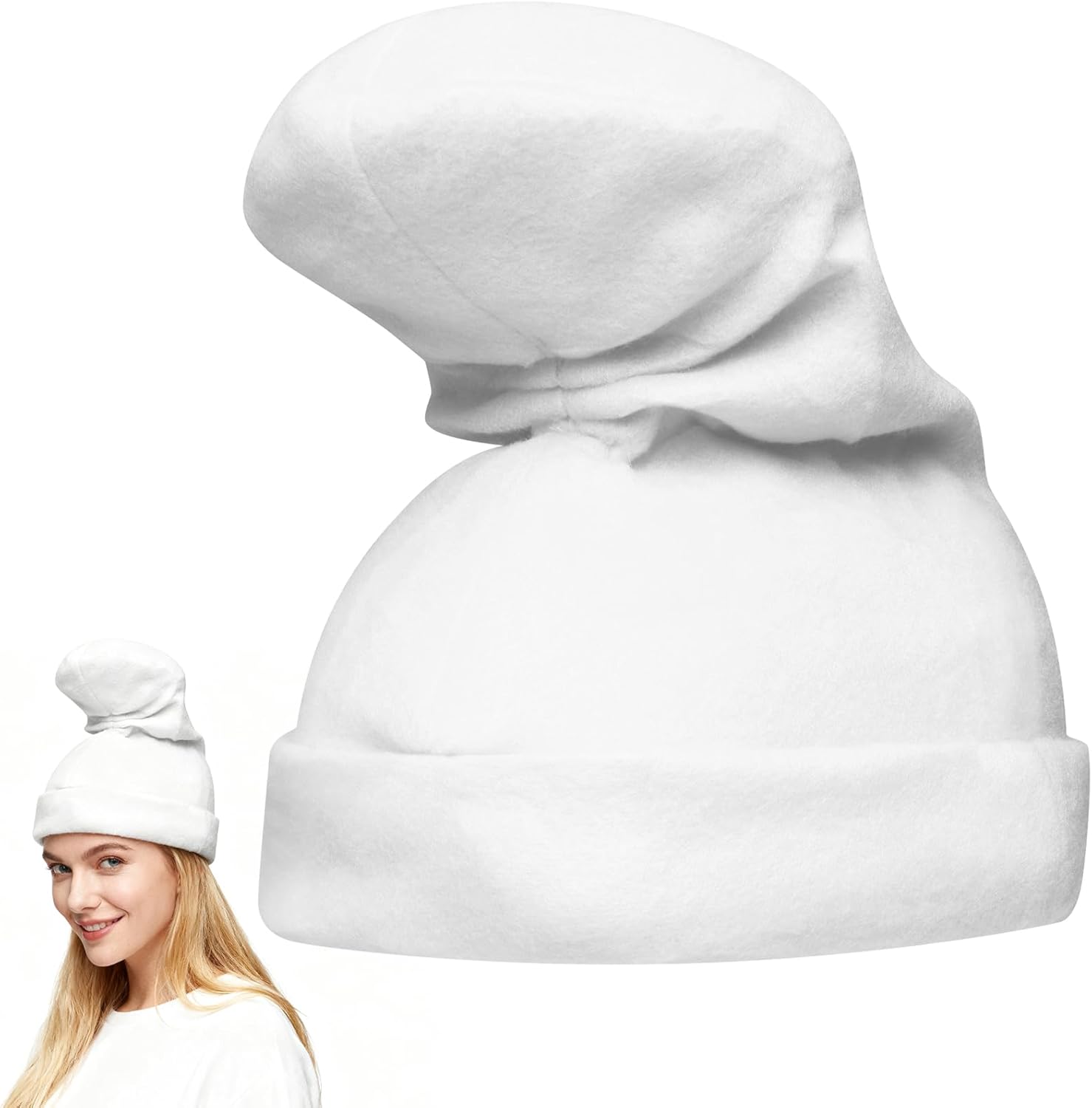White Elf Hat Costume for Halloween Gnome Cartoon Cosplay