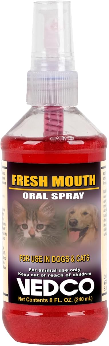 Vedco Fresh Mouth Spray bucal para perros y gatos, 8 oz