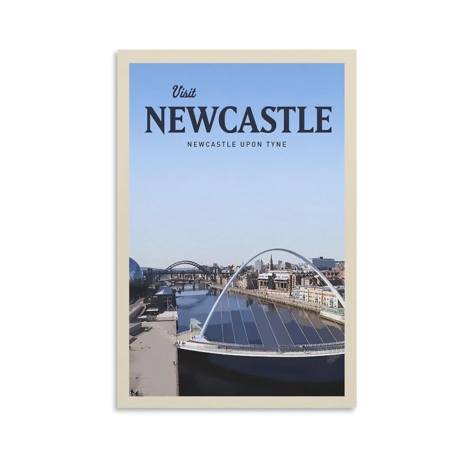 Fbaoda Newcastle Posters Vitger Travel Poster Canvas Art Wall Room House Decor Bedroom Office Posters Prints Wall Art Paitings Rustic Home Decorate for Living 08x12inch(20x30cm)