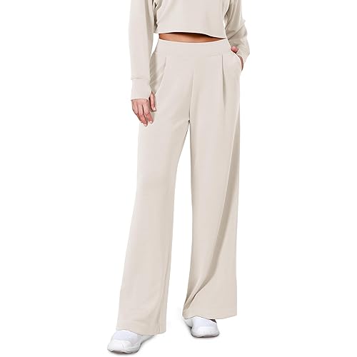 ODODOS Modal Soft Wide Leg Pants for Women High Waist Casual Relaxed Pants with Pockets-27/29"/ 31" Inseam