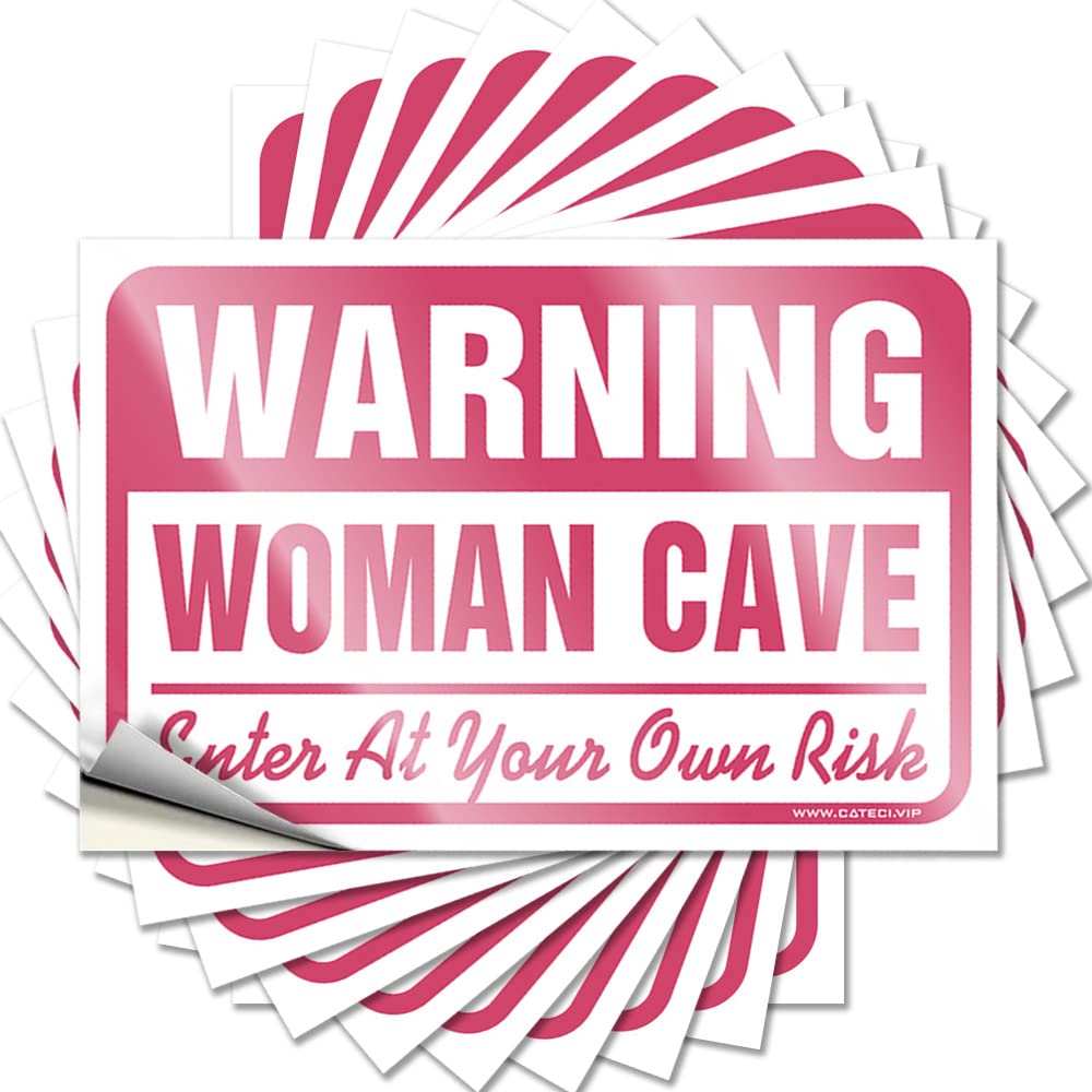 Decal Fire, Diatomaceous Wall Warning Woman Cave Enter At Your Own Risk | Funny(8X12CM)