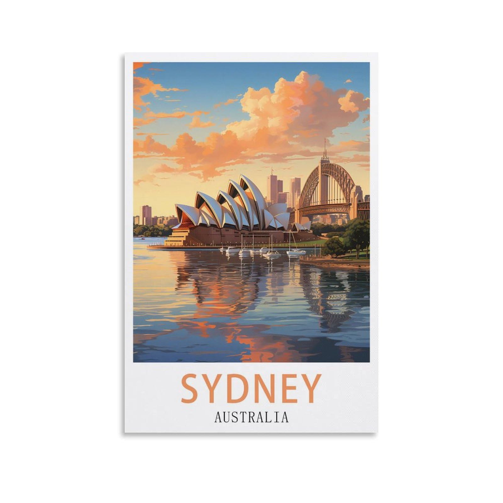 Ynieiluu Unframe-Style Australia Sydney Vintage Travel Posters 12X18inch(30X45cm) Canvas Art Posters Painting Pictures Wall Art Prints, Wall Decor For Bedroom