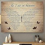 Butterflies Vintage Canvas Wall Art Canvas As I Sit in Heaven and Watch You Everyday Poem Painting...