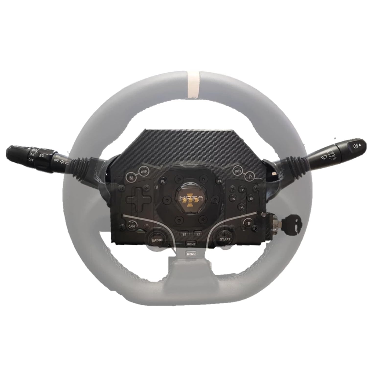 Turn Signal Headlight Dimmer Switch for MOZA R3/R5/R9/R12/R13 Direct Drive Servo Wheel Base;Multi-Function Stalks Turn Wiper Lever Combination Racing Wheel(R5)