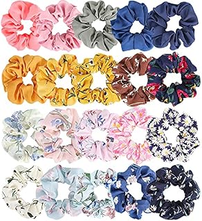 Hair Scrunchies for Girls, MOSOTECH 20Pcs Chiffon Elastic Hair Bands Hair Ties Set, Colorful Ponytail Holder Hair Accessories for Women Girls