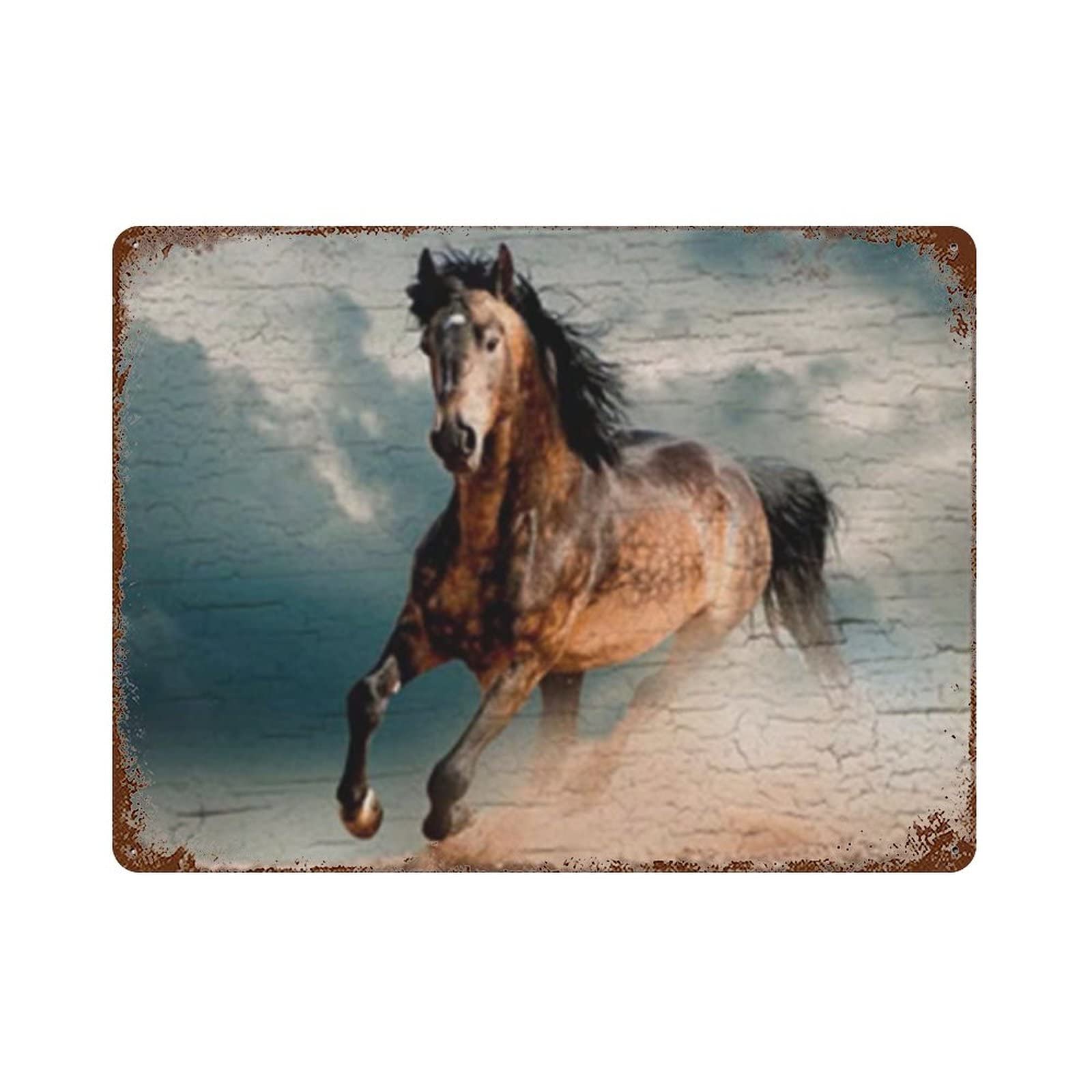 AOOEDM Horse Vintage Metal Sign for Home Shop Coffee Garage Man Cave Signs Wall Plaque Kitchen Bar Sign Wall Decor Poster