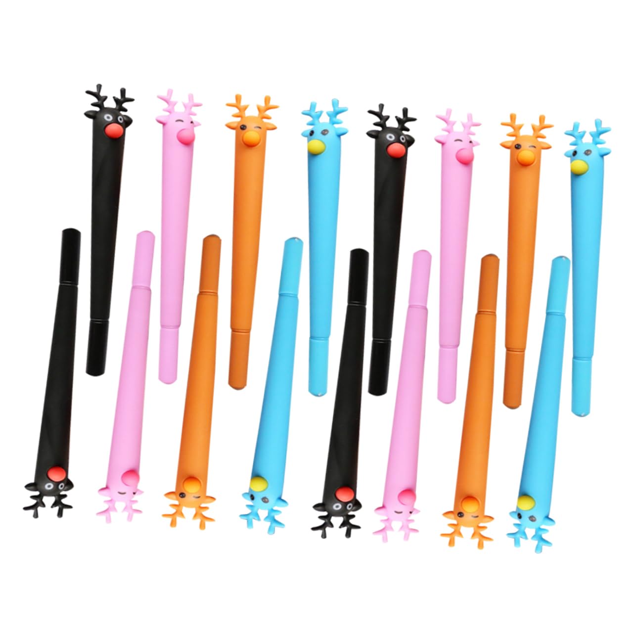 DOITOOL 32 Piezas Bolígrafos de Tinta Azul con Diseño de Bolígrafos de Bola para Estudiantes y Oficina Colores Negro Marrón Azul y Rosa Paquete de Regalo